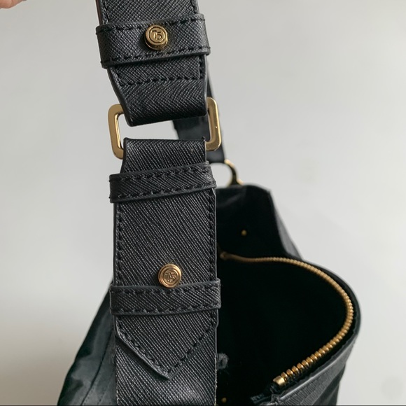 JPK Paris 75 Nylon Shoulder Bag Purse Black Gold Hardware - Picture 5 of 12